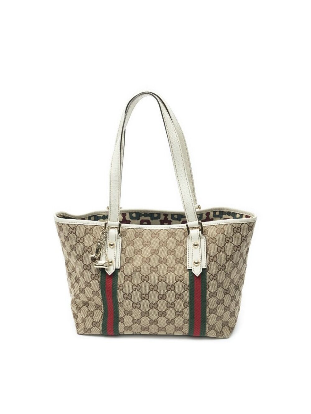 Gucci Small Web Jolicoeur Tote Bag Beige Ivory GG Canvas